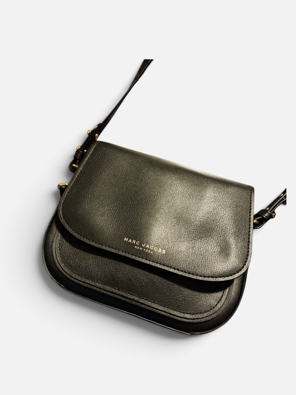 Marc Jacobs Black Leather Compact Saddle Crossbody